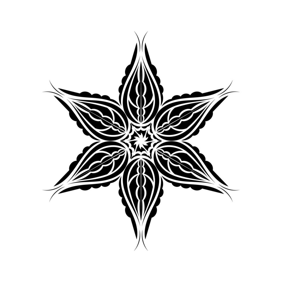 flor de lótus caligráfica preta. símbolo de ioga. ilustração em vetor plana simples.