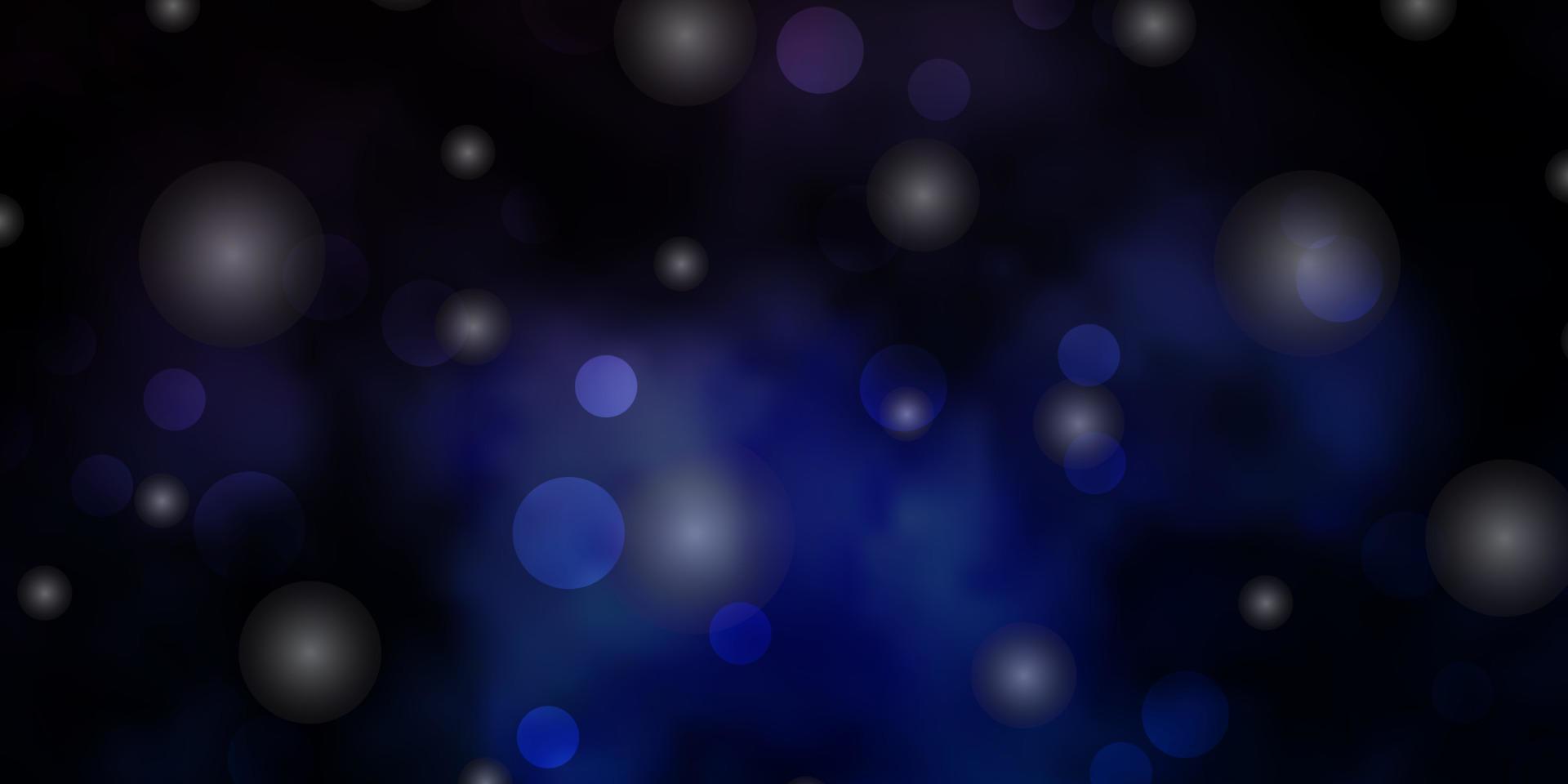 fundo vector azul escuro com círculos, estrelas.