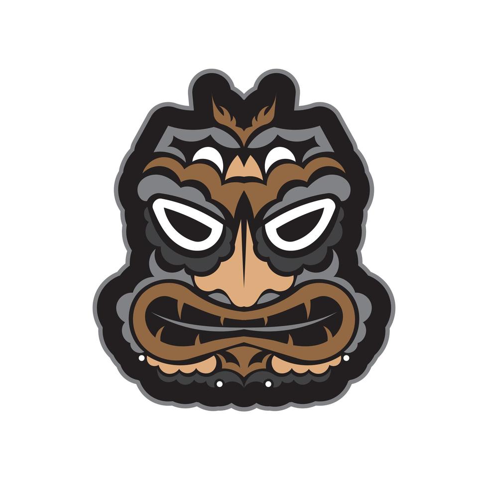 rosto de padrão maori. máscara estilo samoano. impressão polinésia para camisetas, copos, capas de telefone e muito mais. identidade corporativa exclusiva. vetor