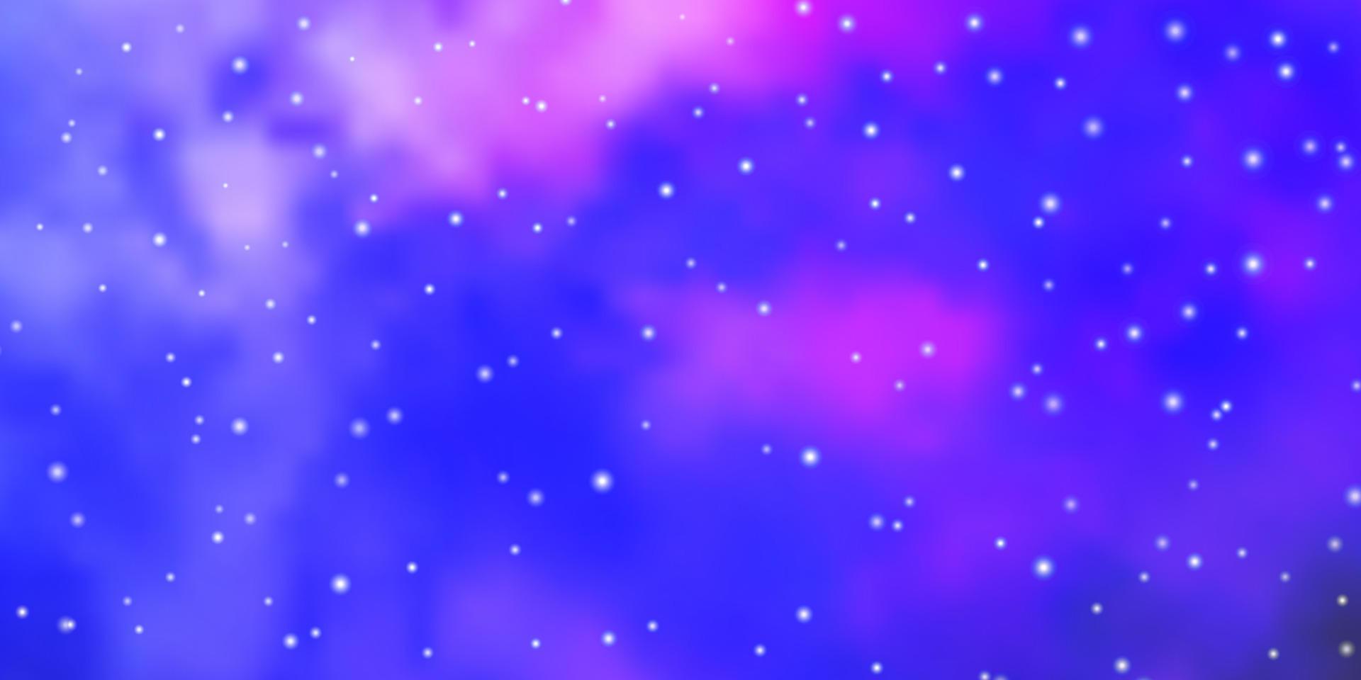 layout de vetor rosa claro, azul com estrelas brilhantes.