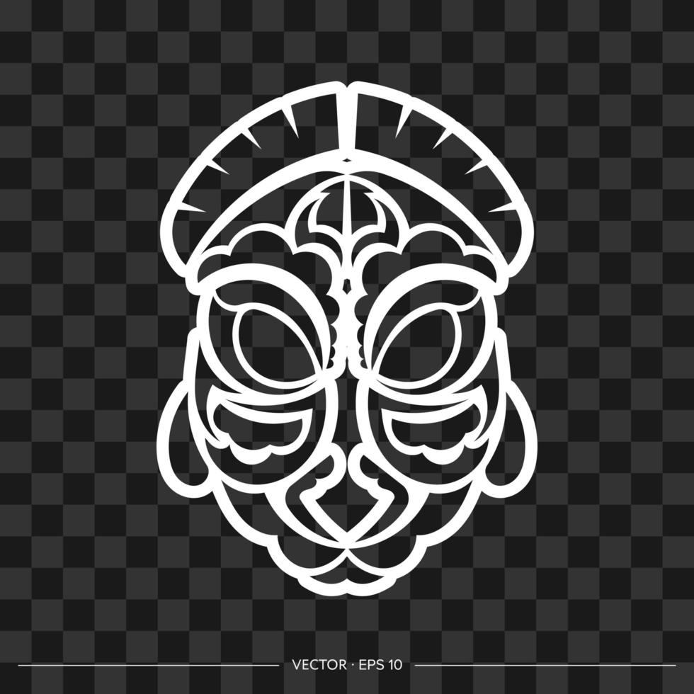 máscara tiki. amostra de maori ou polinésia. adequado para estampas, camisetas, capas de telefone e tatuagens. ilustração vetorial. vetor