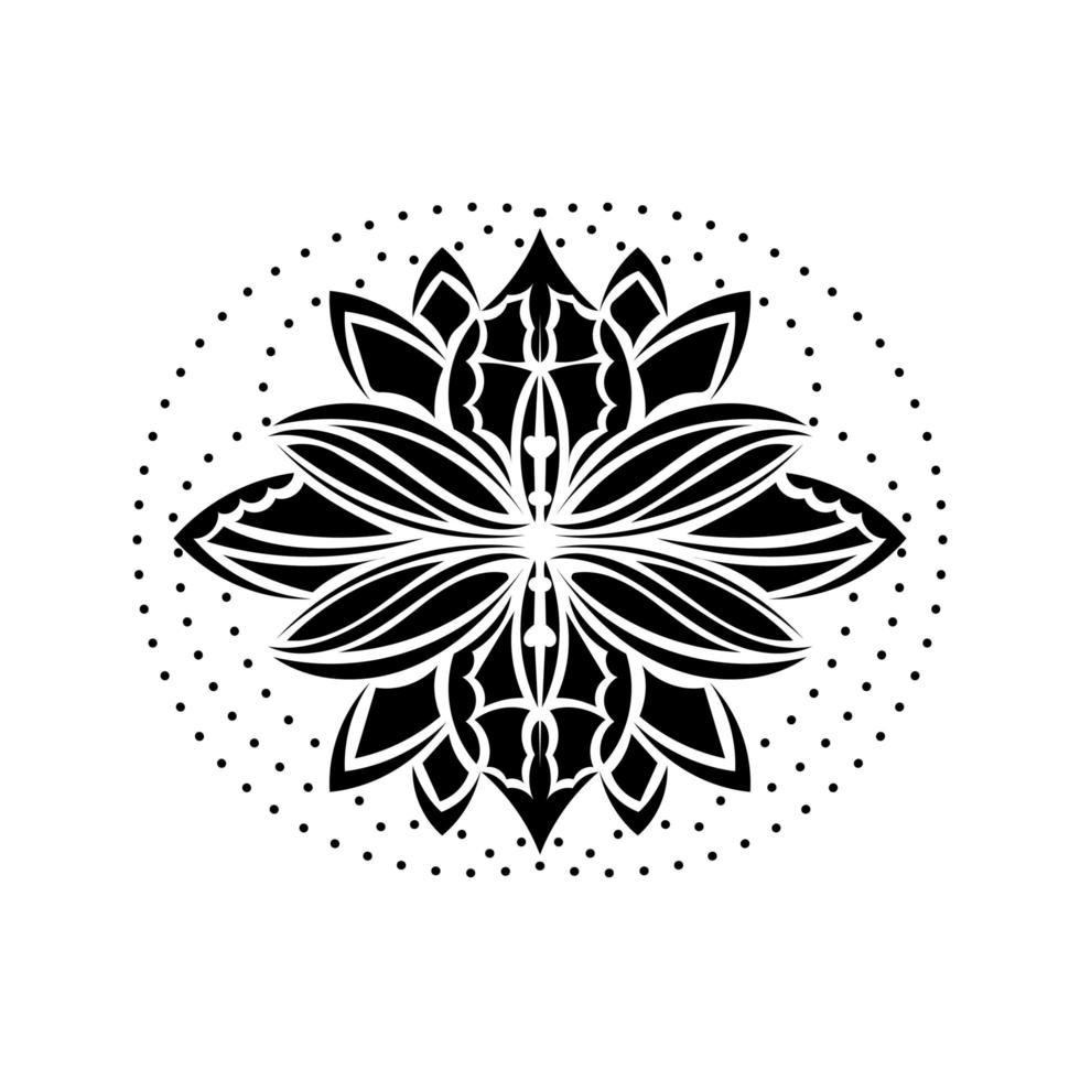 padrão de lótus em estilo simples. símbolo de ioga. isolado. ilustração vetorial. vetor