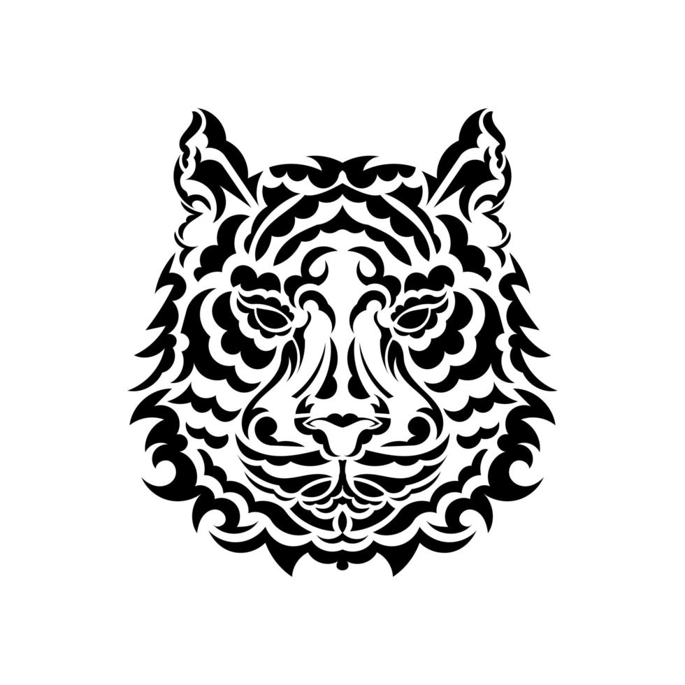 tatuagem de rosto de tigre em fundo branco. vetor