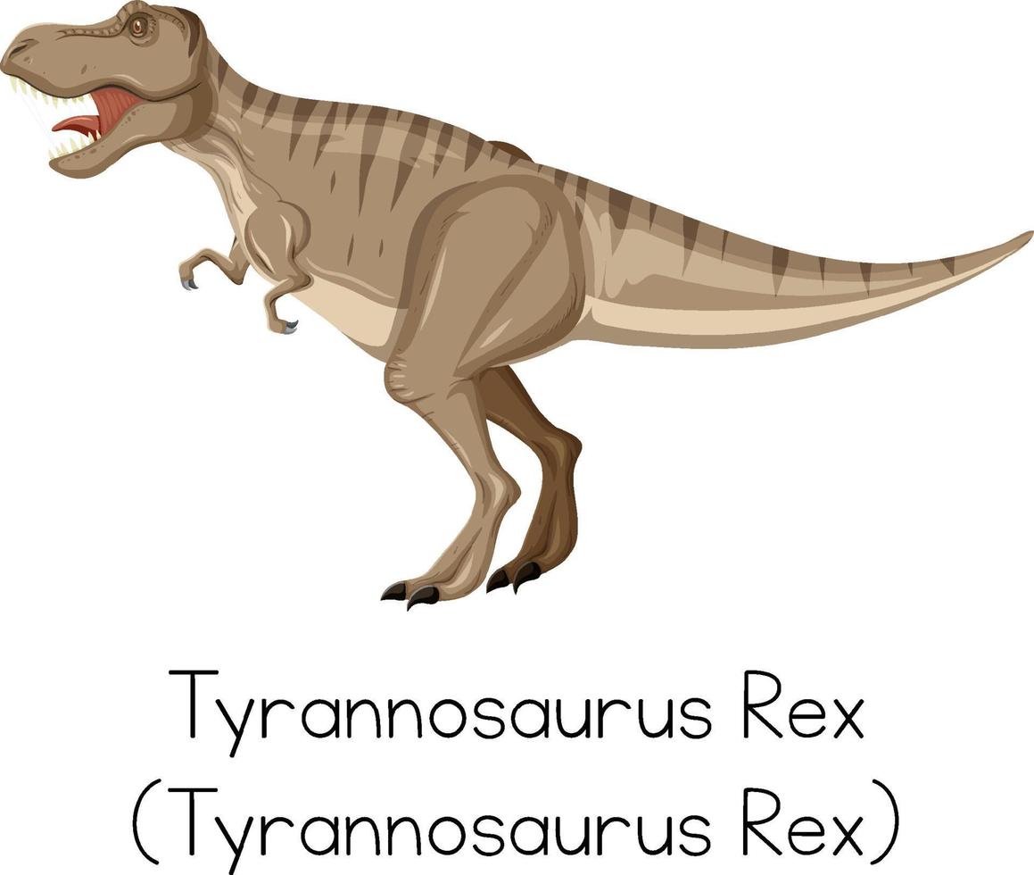tiranossauro rex rugindo no fundo branco vetor