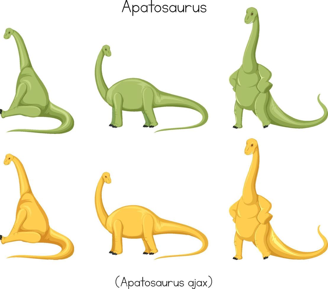 apatosaurus em posts diferentes vetor