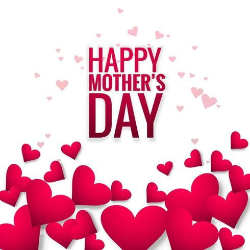 Feliz dia das mães cartão lindo amor coração fundo vetor