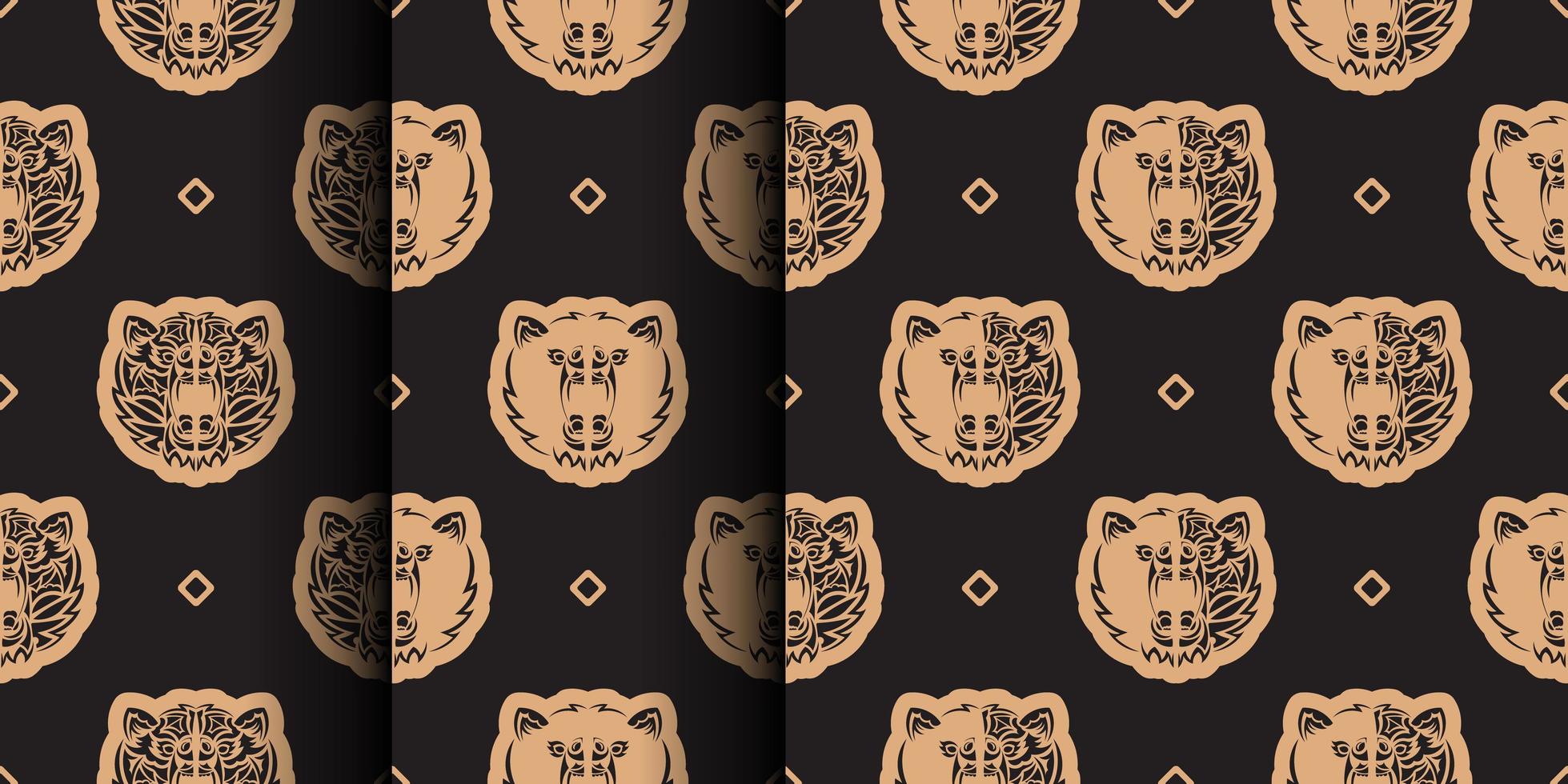 conjunto de fundo transparente com cara de urso em um estilo simples. adequado para fundos, estampas, roupas e têxteis. ilustração vetorial. vetor