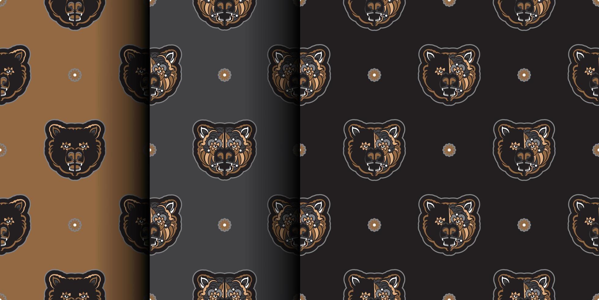 definir plano de fundo transparente com cara de urso. adequado para fundos, estampas, roupas e têxteis. ilustração vetorial. vetor