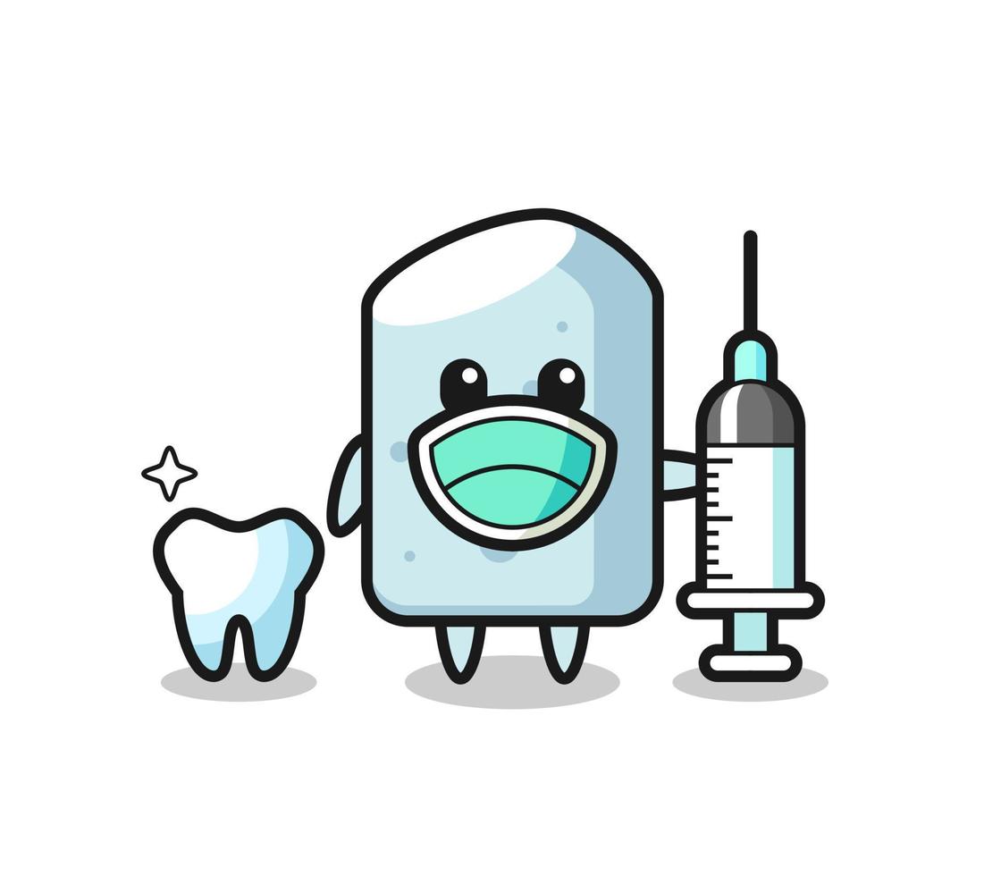 personagem mascote de giz como dentista vetor