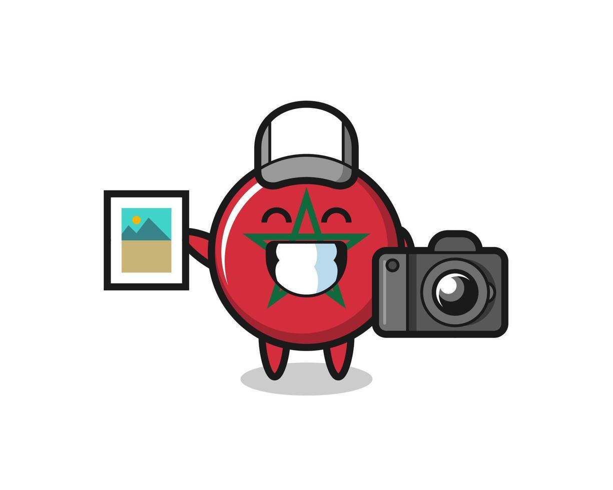 ilustração de personagem da bandeira de Marrocos como fotógrafo vetor