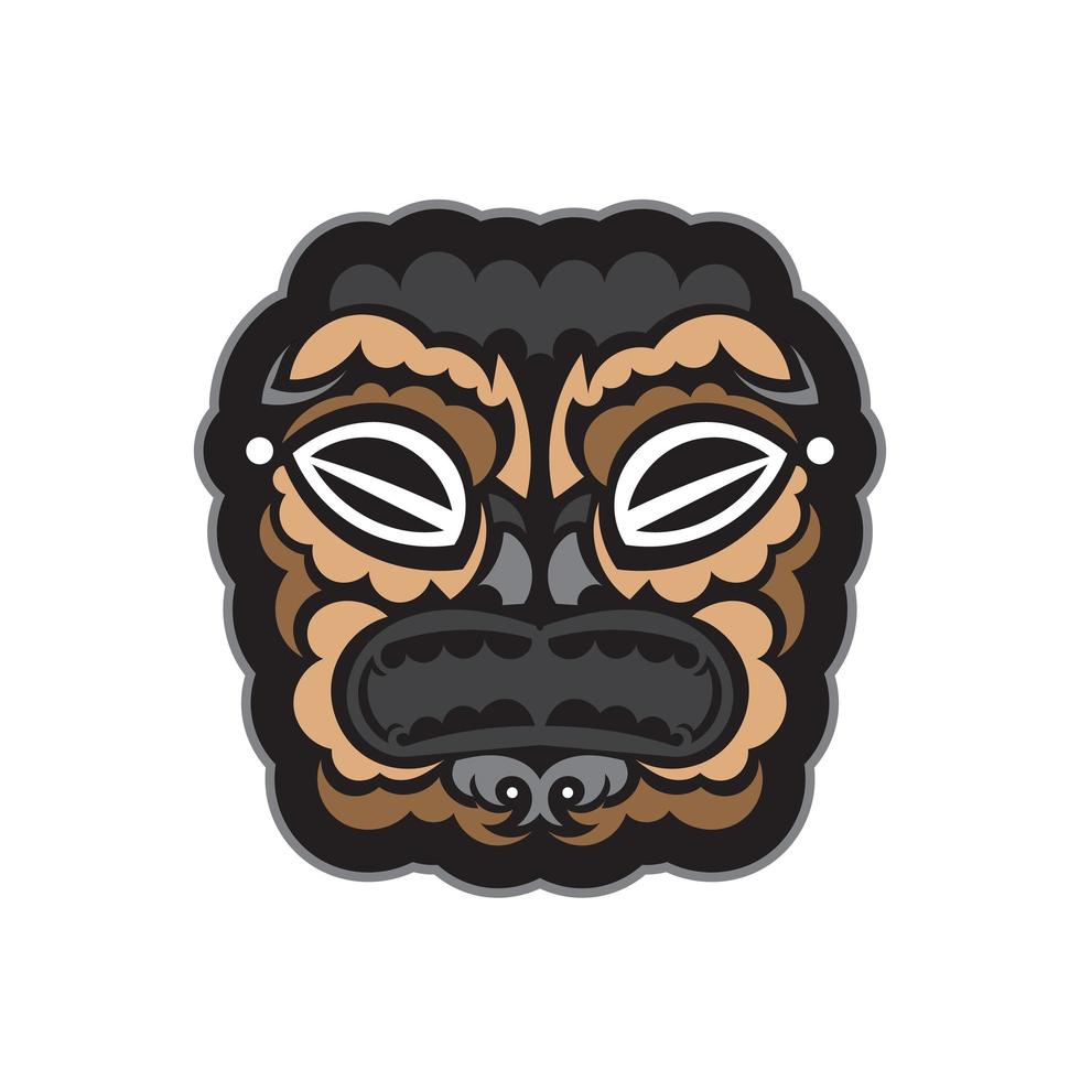 rosto de padrão maori. máscara estilo samoano. impressão polinésia para camisetas, copos, capas de telefone e muito mais. identidade corporativa exclusiva. ilustração vetorial. vetor