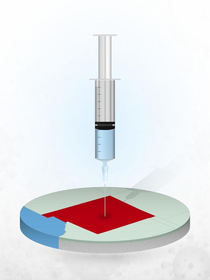 vacinação do novo méxico, injeção de uma seringa em um mapa do novo méxico. vetor