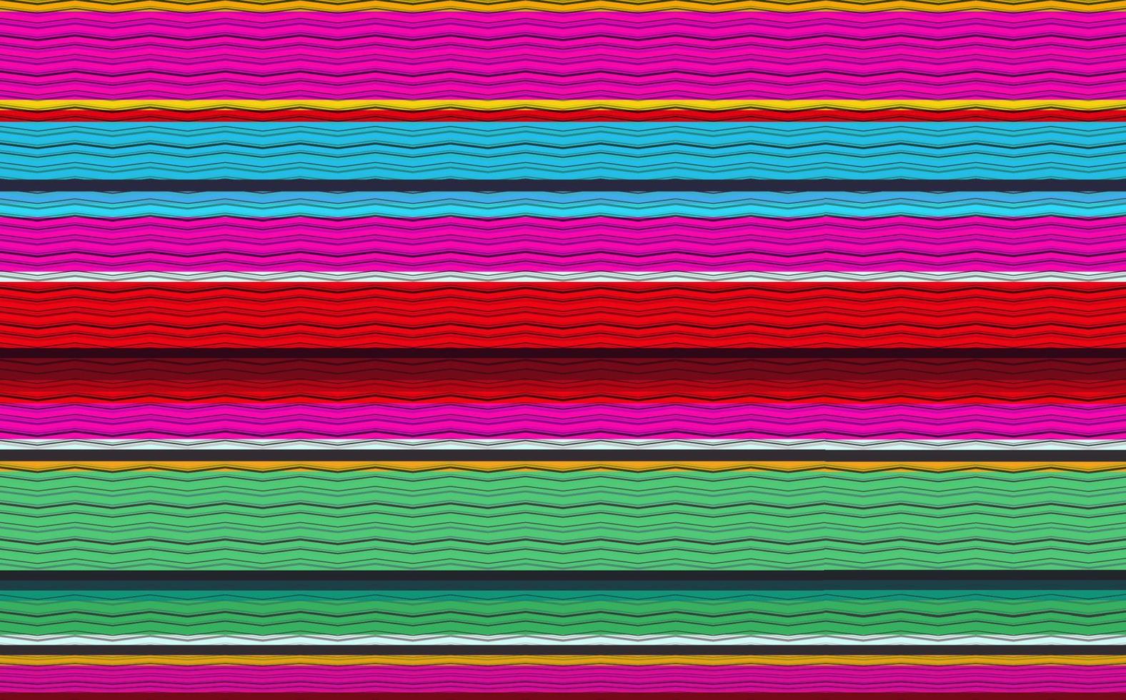 padrão de vetor de listras de cobertor mexicano. plano de fundo para decoração de festa de cinco de maio ou padrão de tecido étnico méxico com listras coloridas. serape zig zag design ilustração em vetor modelo de cores vibrantes