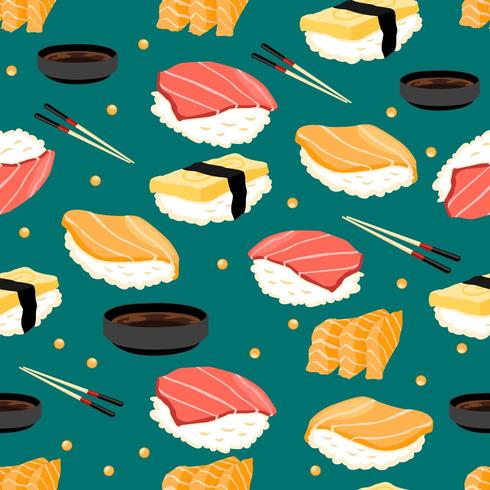 padrão sem emenda de sushi vetor