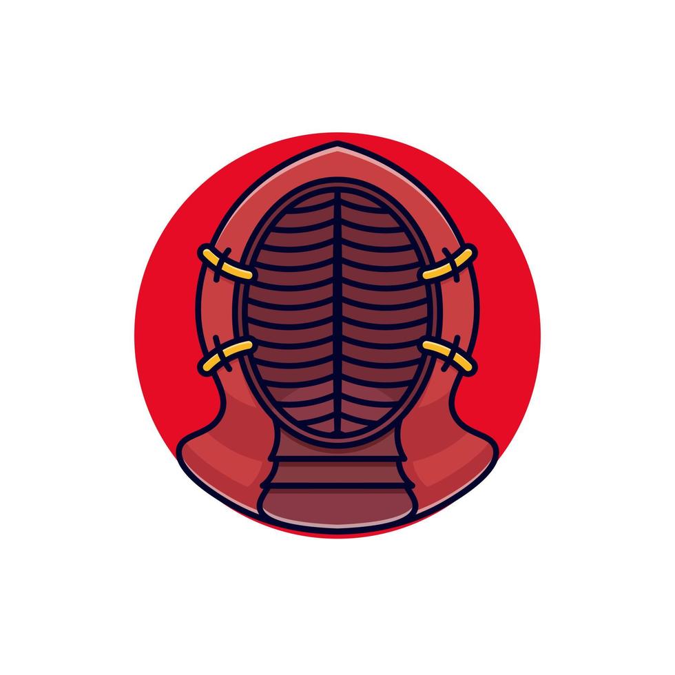 desenho de capacete samurai japonês com fundo de bandeira do japão vetor