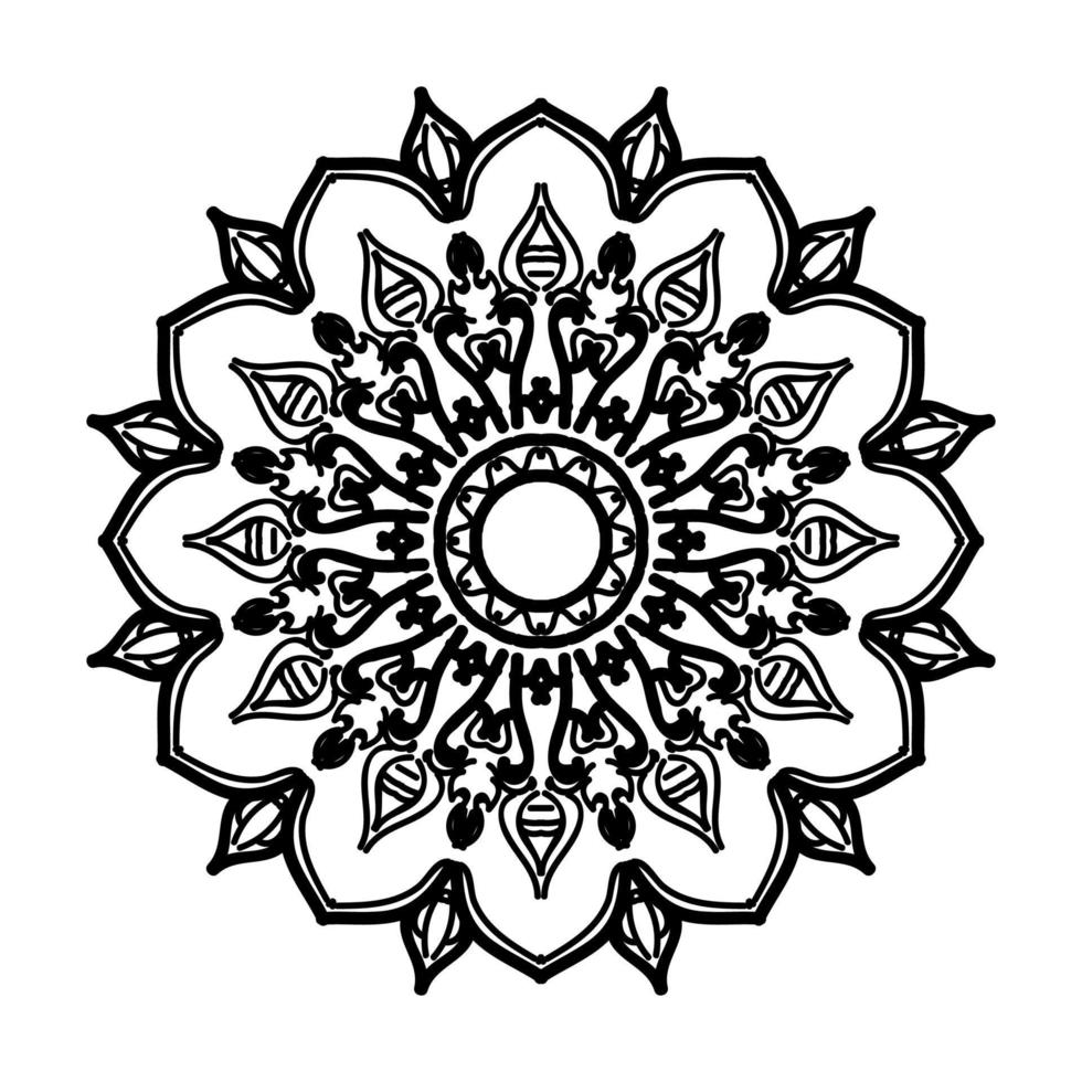 mandala desenhada à mão. decoração em ornamento de doodle oriental étnica. vetor