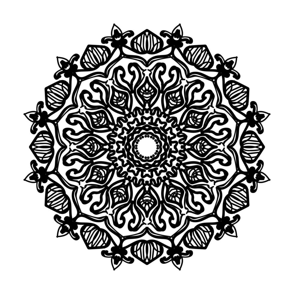 mandala desenhada à mão. decoração em ornamento de doodle oriental étnica. vetor