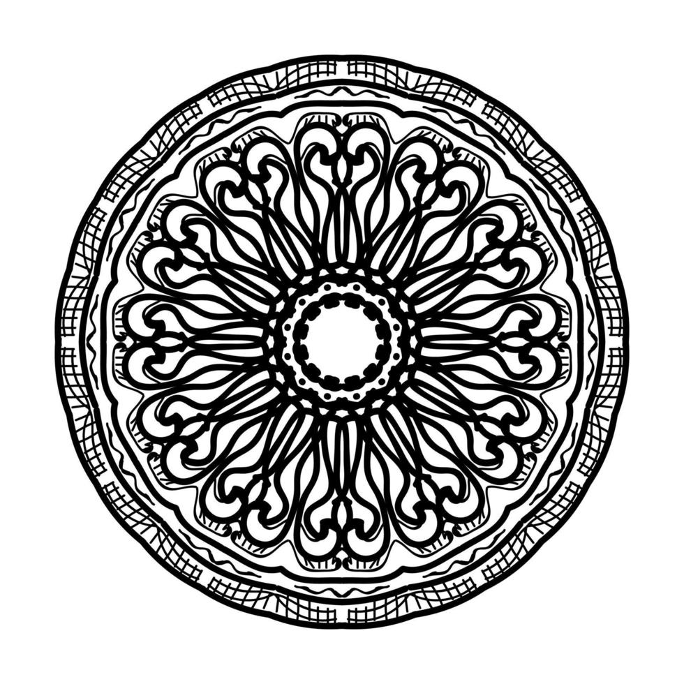 mandala desenhada à mão. decoração em ornamento de doodle oriental étnica. vetor