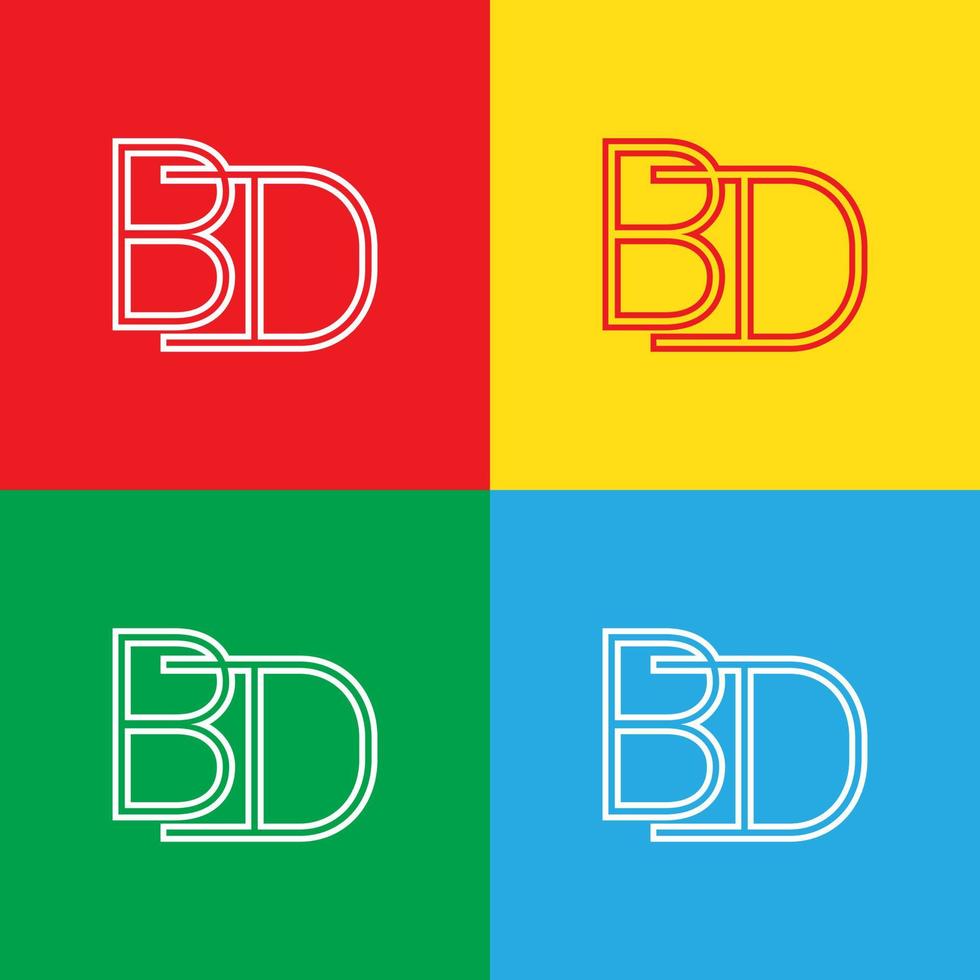 modelo de design de logotipo carta bd. vetor