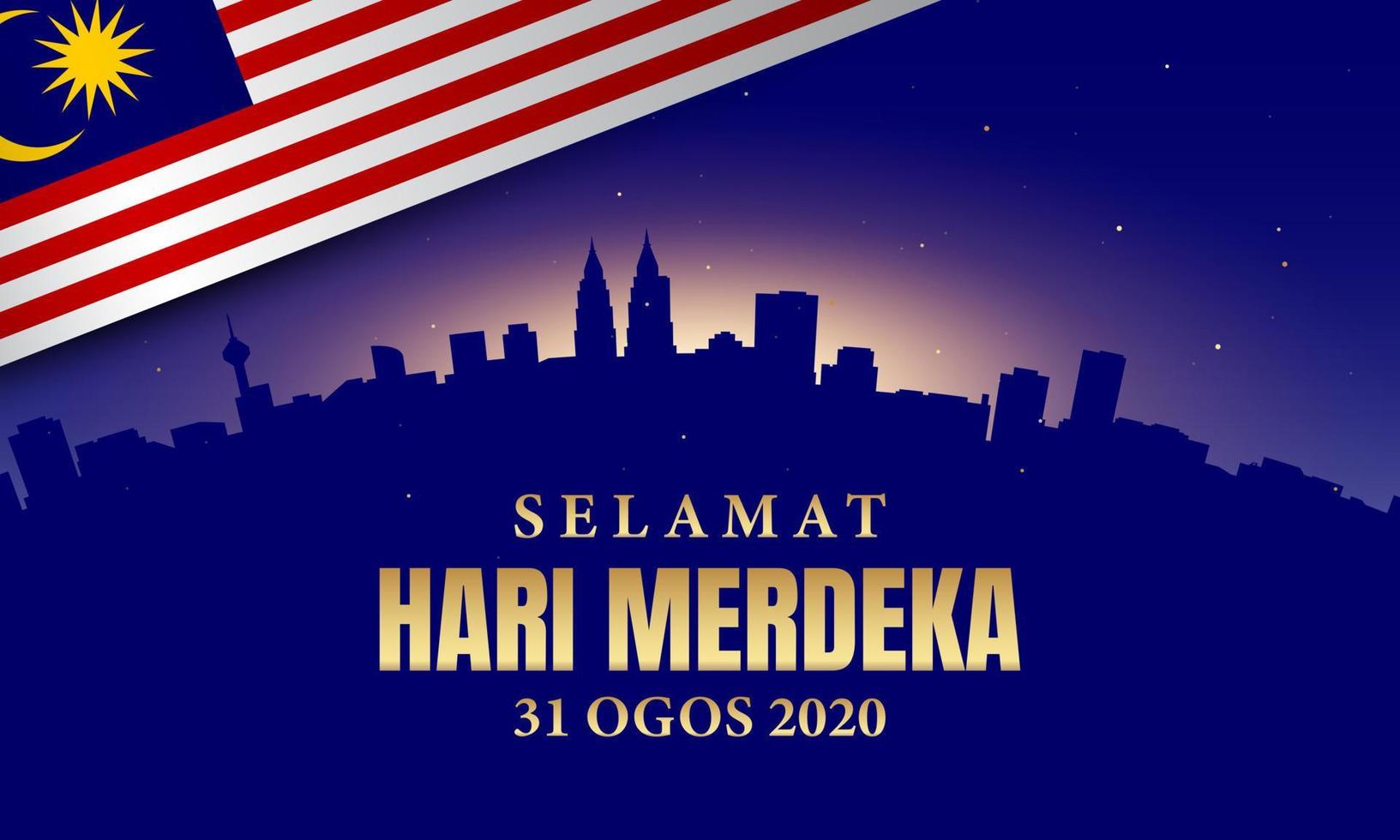 fundo do dia da independência da malásia. vetor