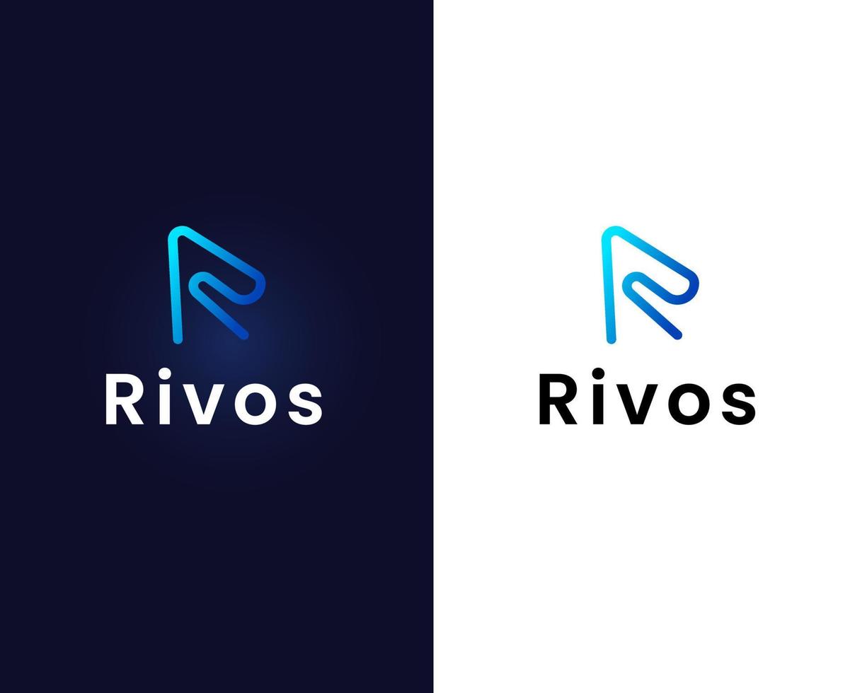 modelo de design de logotipo letra r e v vetor