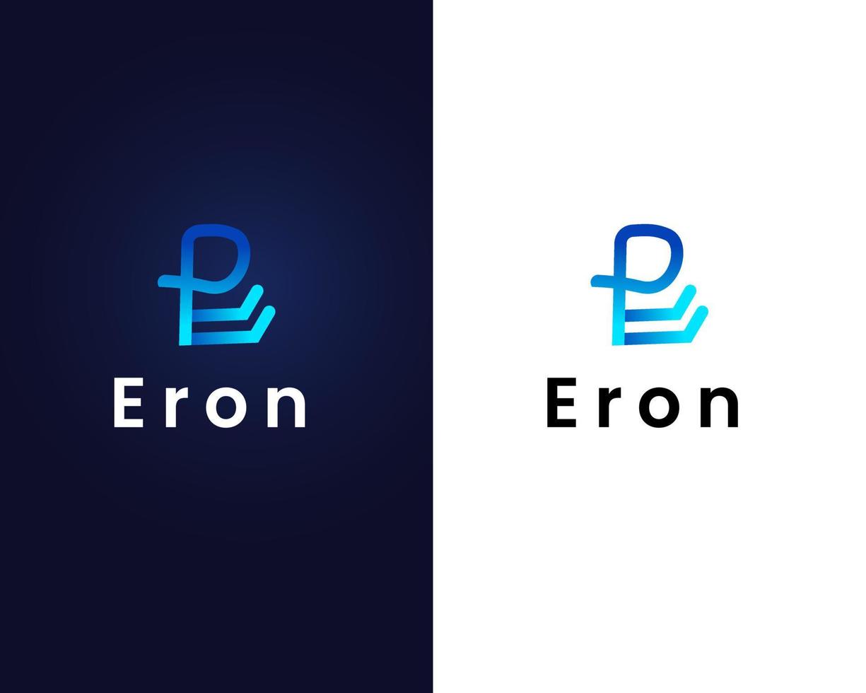 modelo de design de logotipo letra e e p vetor