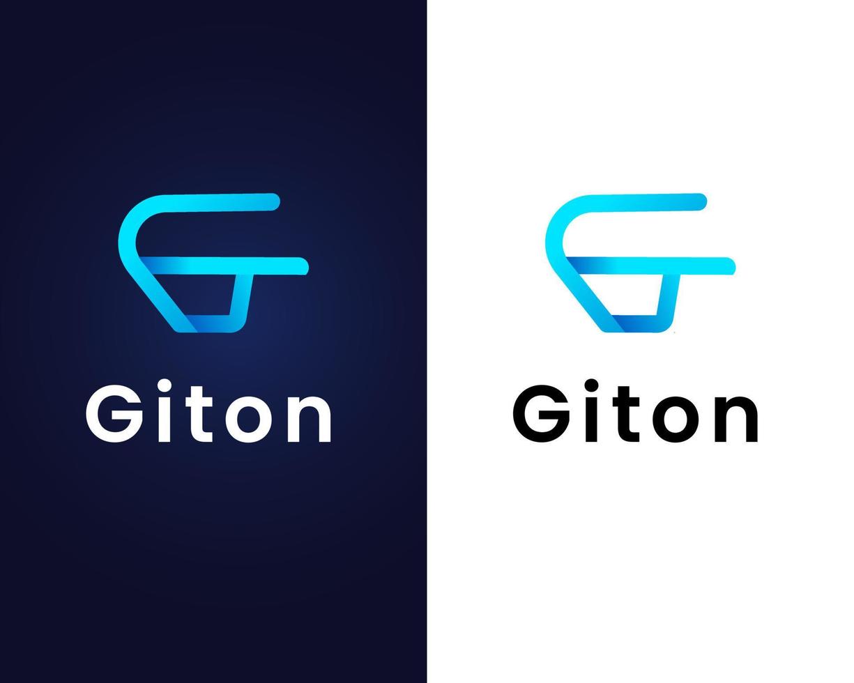 modelo de design de logotipo letra g e t vetor
