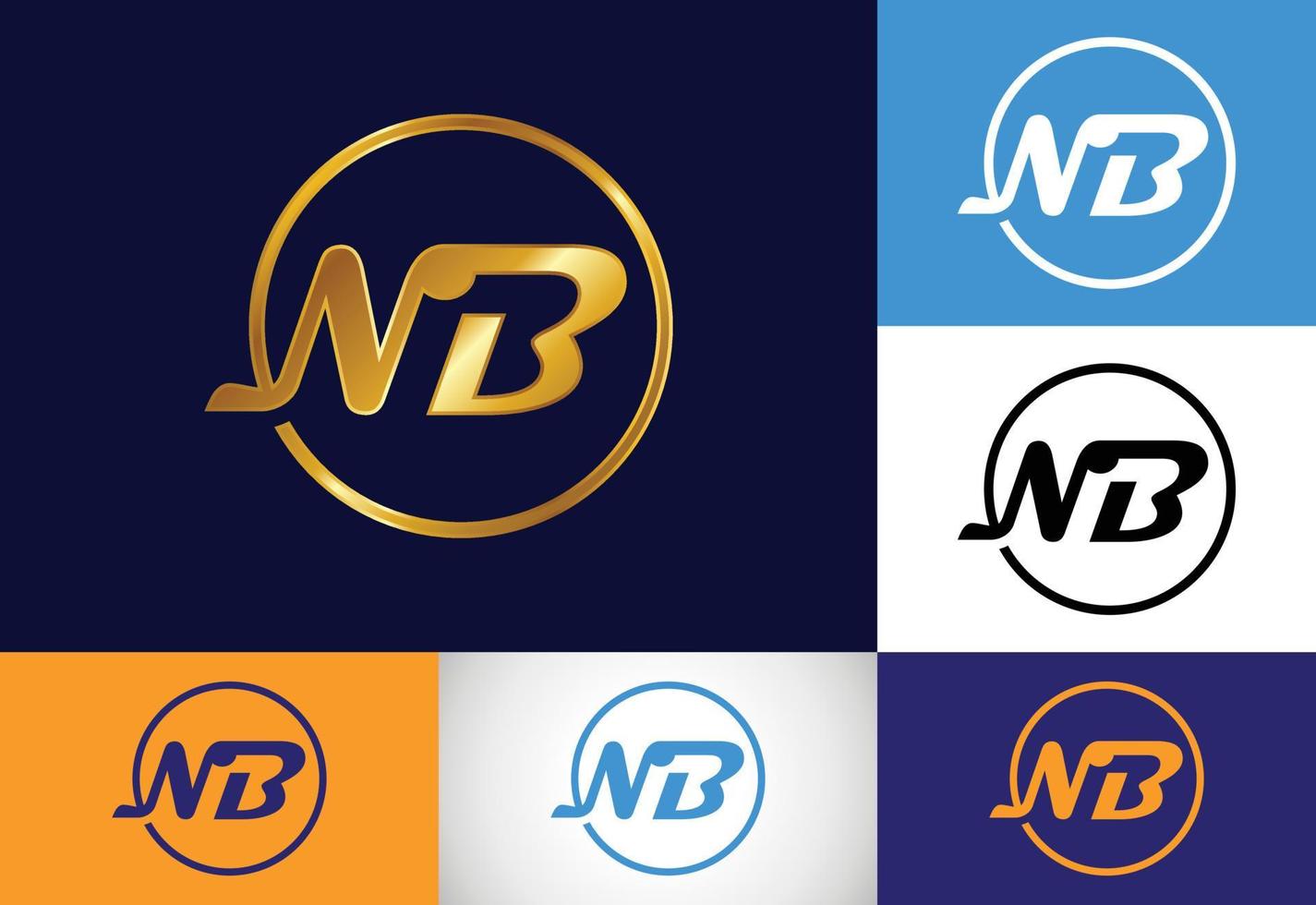 vetor de design de logotipo nb letra inicial do monograma. símbolo gráfico do alfabeto para negócios corporativos