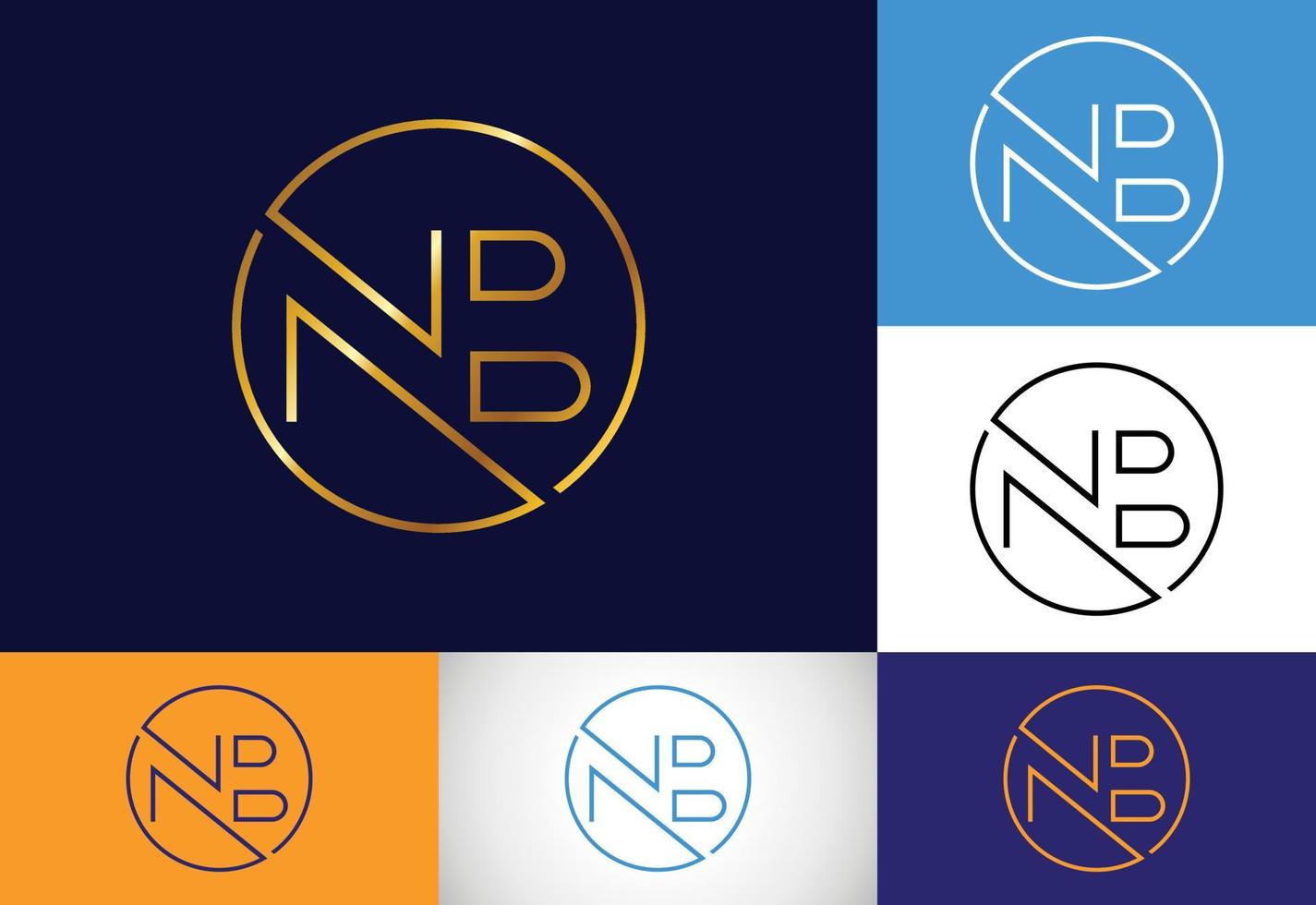 vetor de design de logotipo nb letra inicial do monograma. símbolo gráfico do alfabeto para negócios corporativos