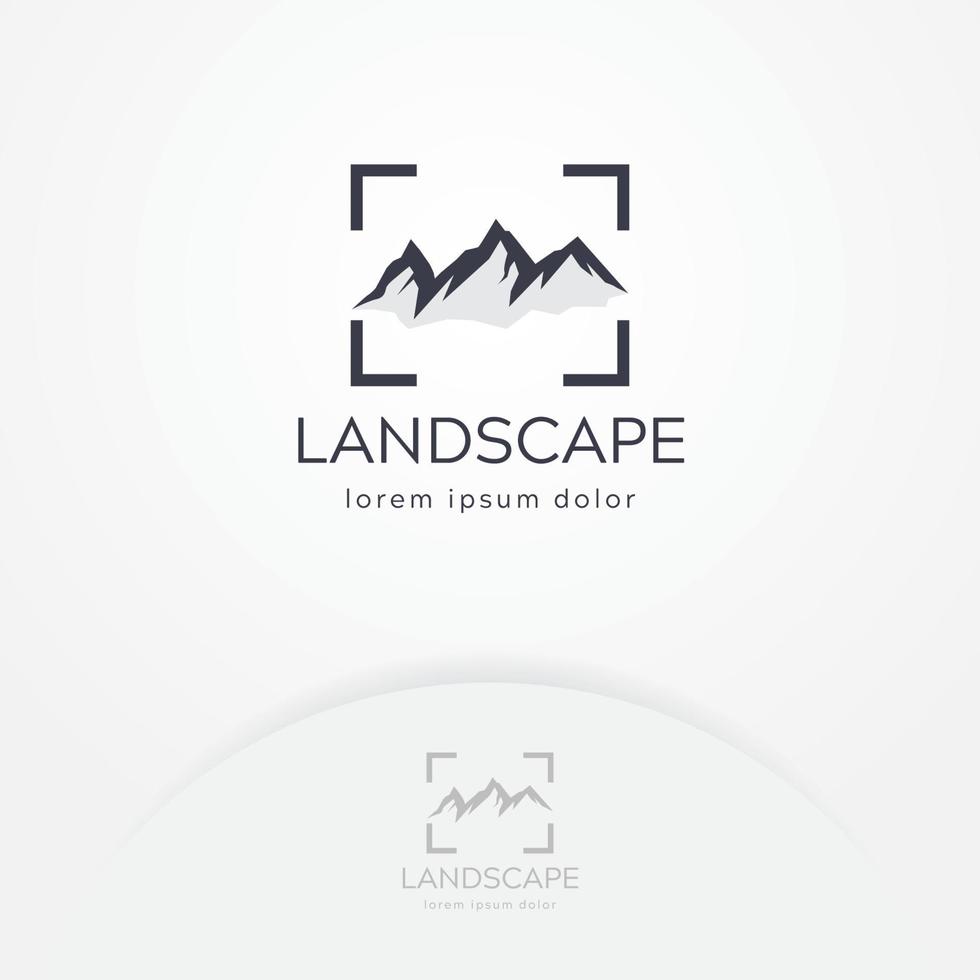 design de logotipo de fotografia de paisagem vetor