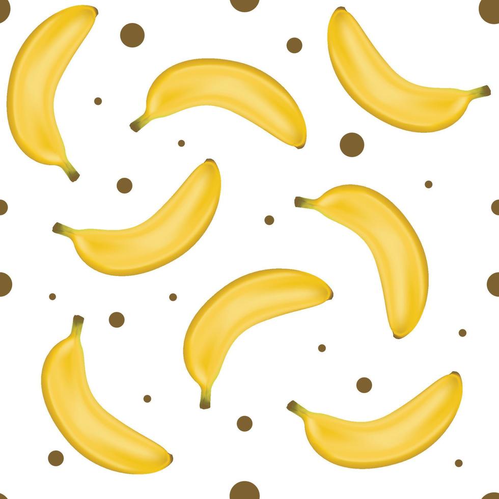 padrão perfeito de banana de frutas tropicais vetor