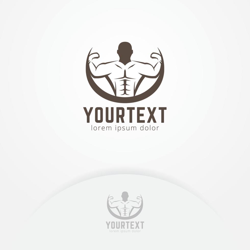 design de logotipo de treinamento muscular vetor