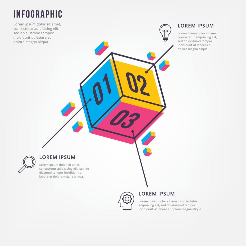 modelo de design infográfico mínimo de linha fina vetor