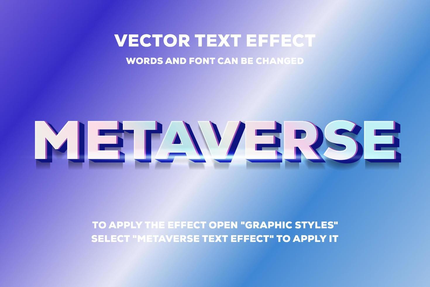 efeito de texto vetorial metaverse totalmente editável vetor