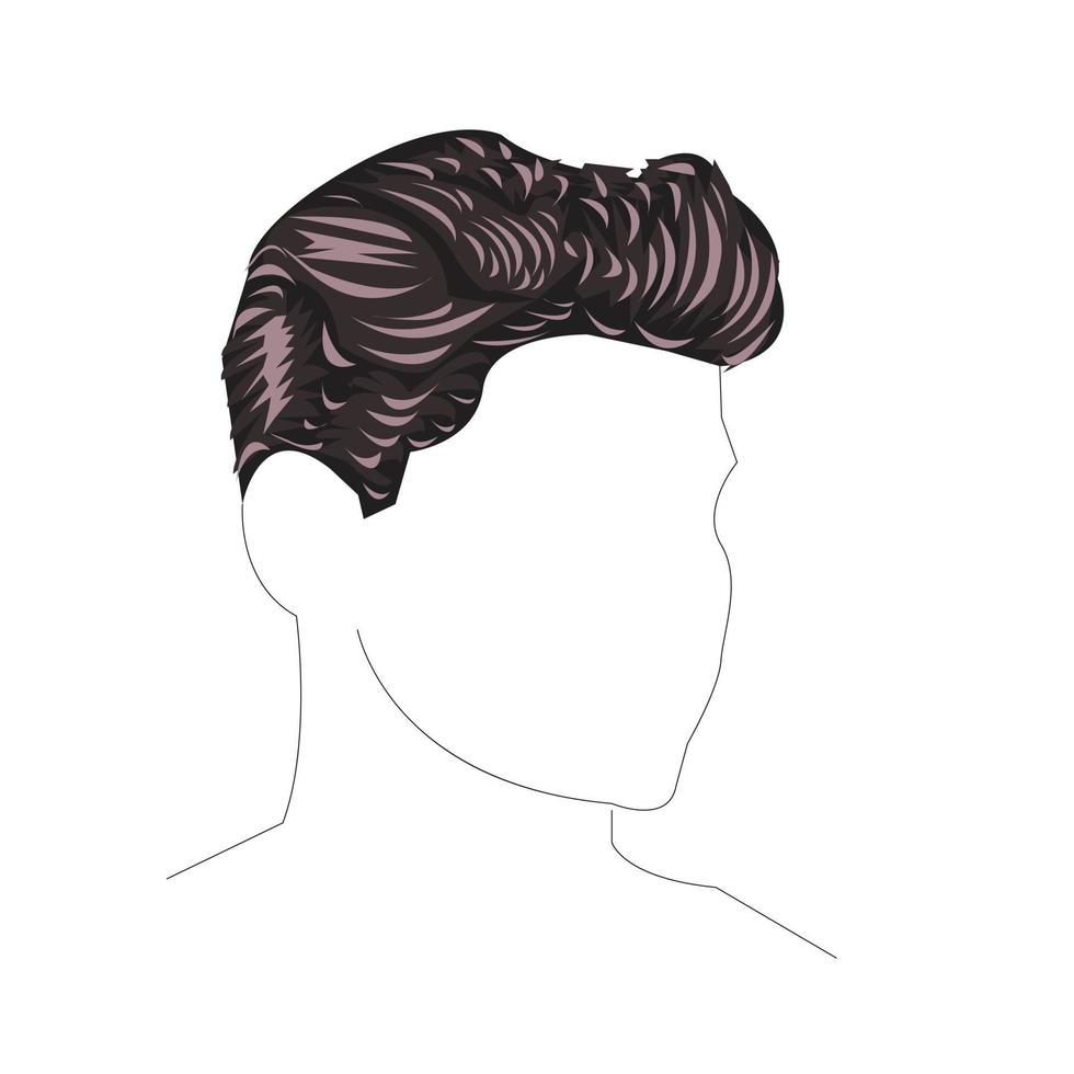 ilustração vetorial de um menino de cabeça de silhuetas, cabelo de artes vetor