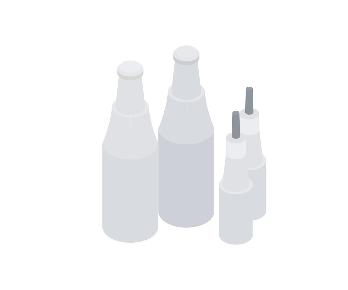 ilustração de estilo isométrico de uma garrafa de molho vetor