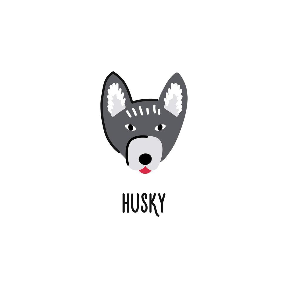 clipart de cachorro husky de desenho animado vetor