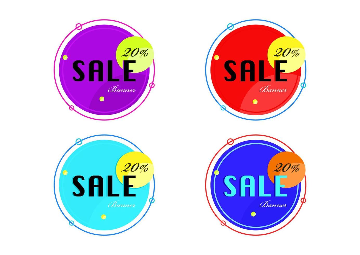conjunto de vetor de forma geométrica de banner de venda colorida em fundo branco