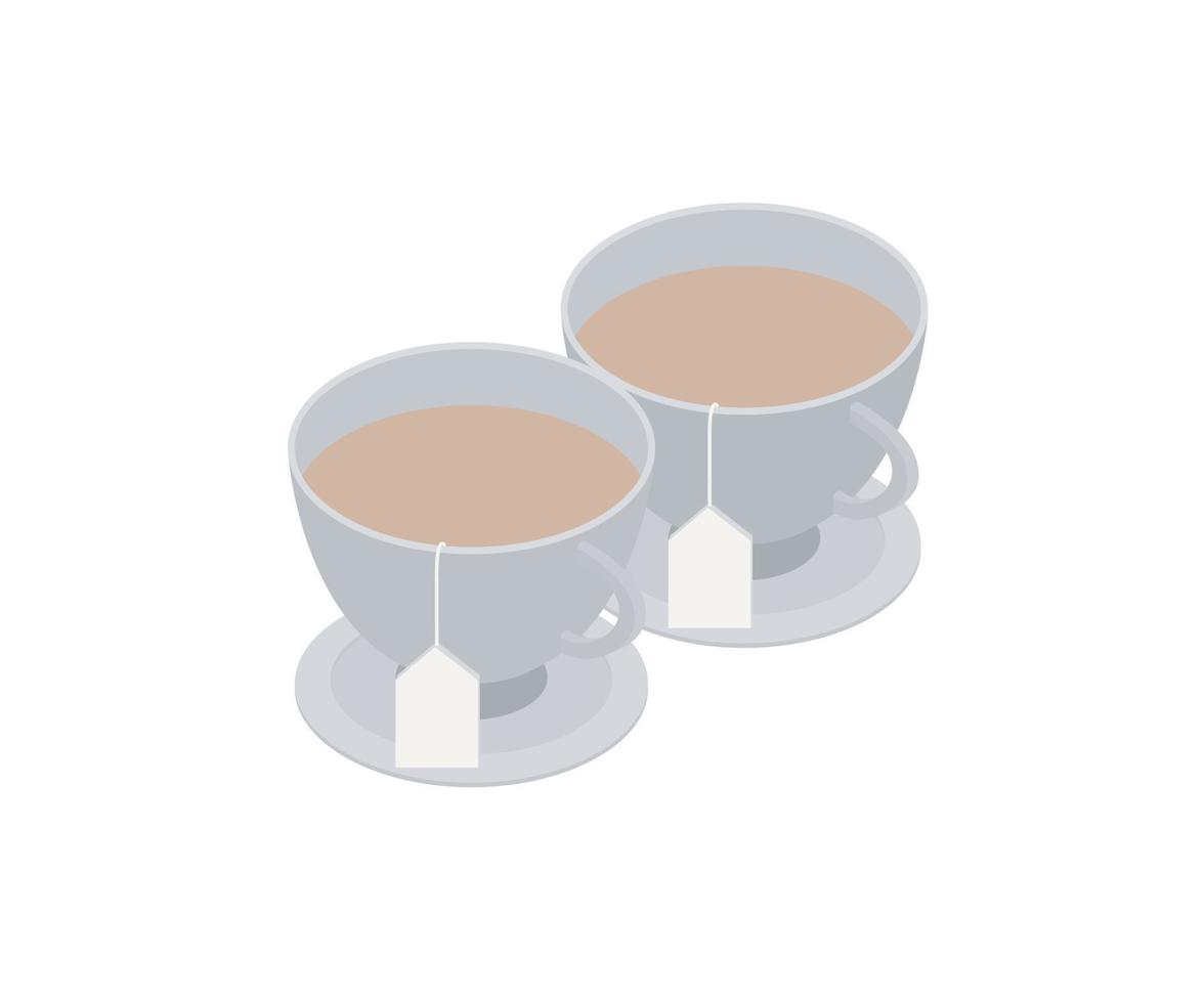 ilustração de estilo isométrico de uma xícara de chá vetor