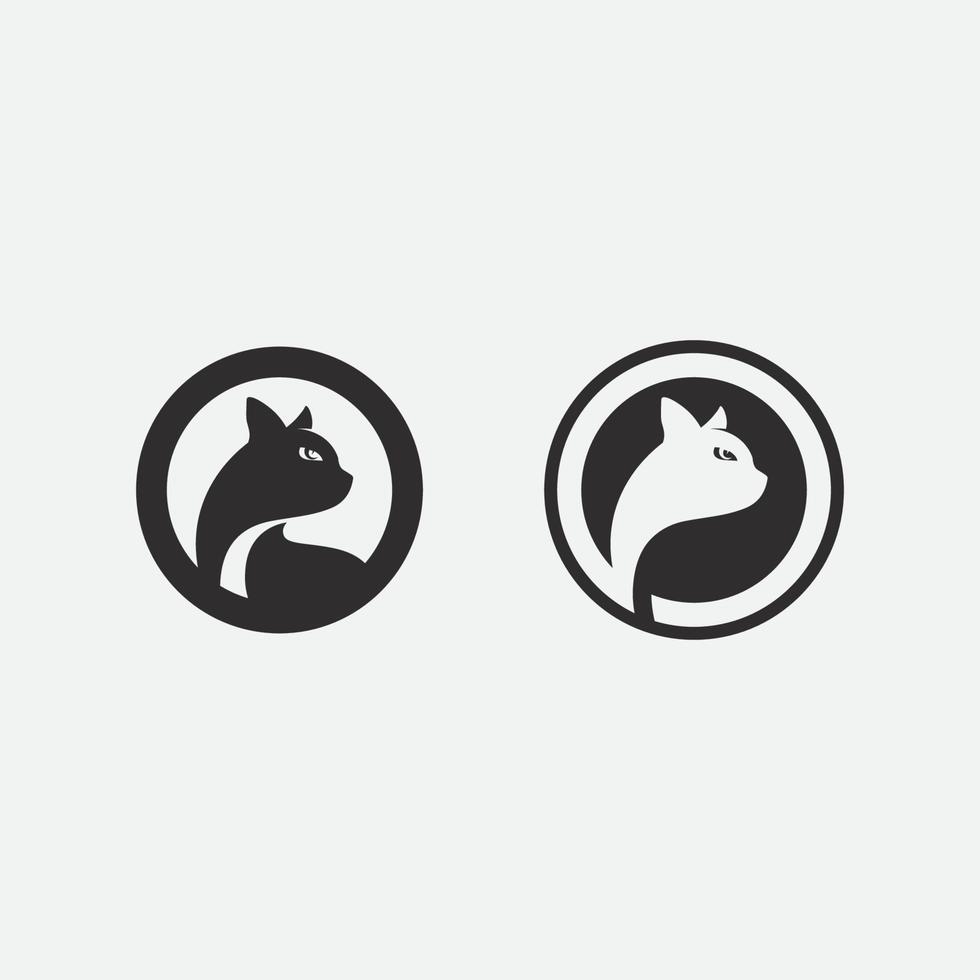 logotipo do gato e vetor ícone animal pegada gatinho malhado logotipo cão símbolo personagem de desenho animado sinal ilustração doodle design