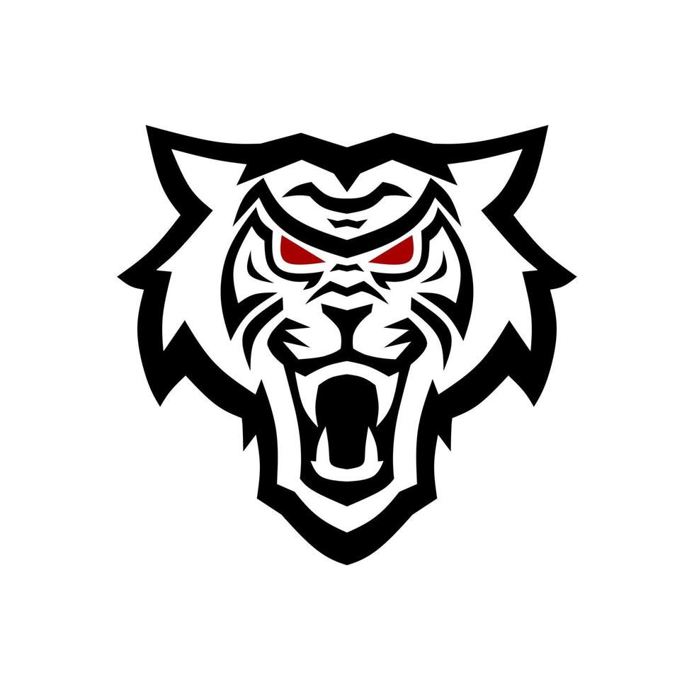 modelo logotipo cabeça rosto tigre estilo design tribal vetor
