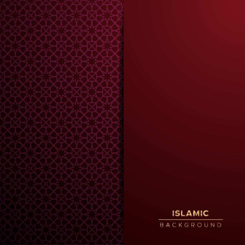fundo islâmico ornamental de luxo elegante árabe com ilustração vetorial de ornamento decorativo de borda padrão islâmico vetor