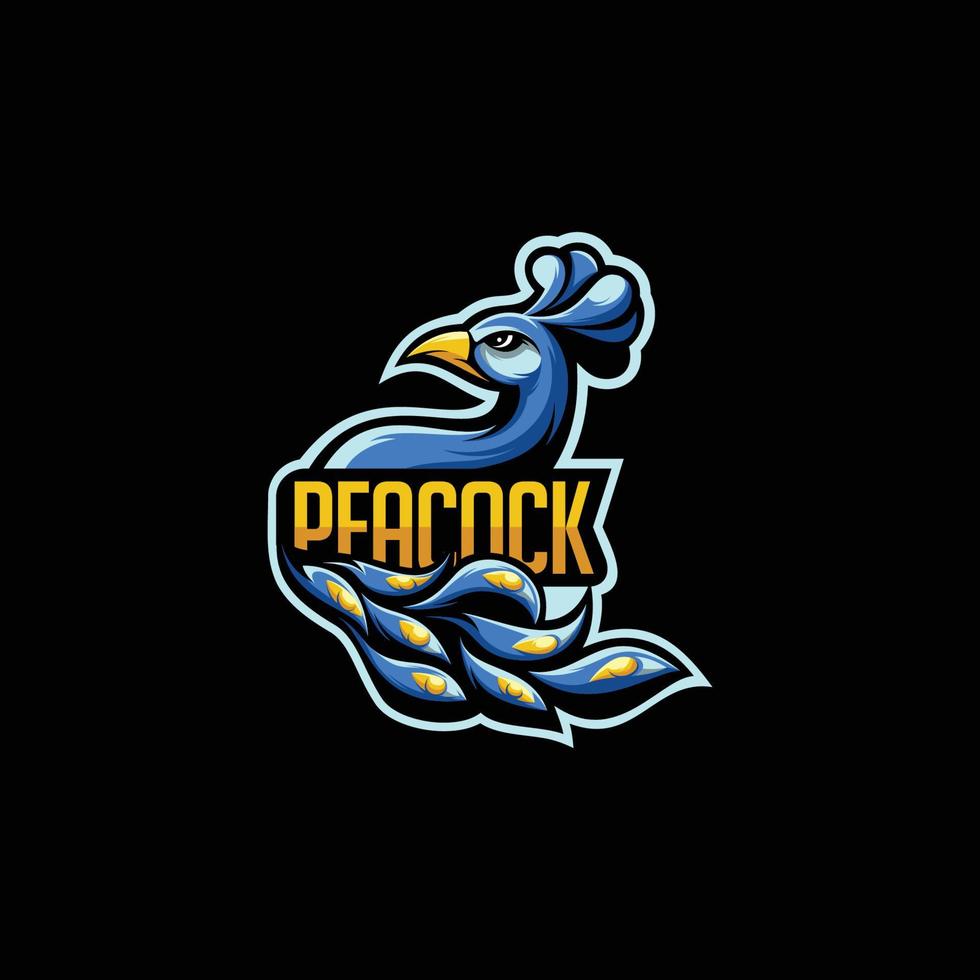 logotipo de mascote de pavão vetor