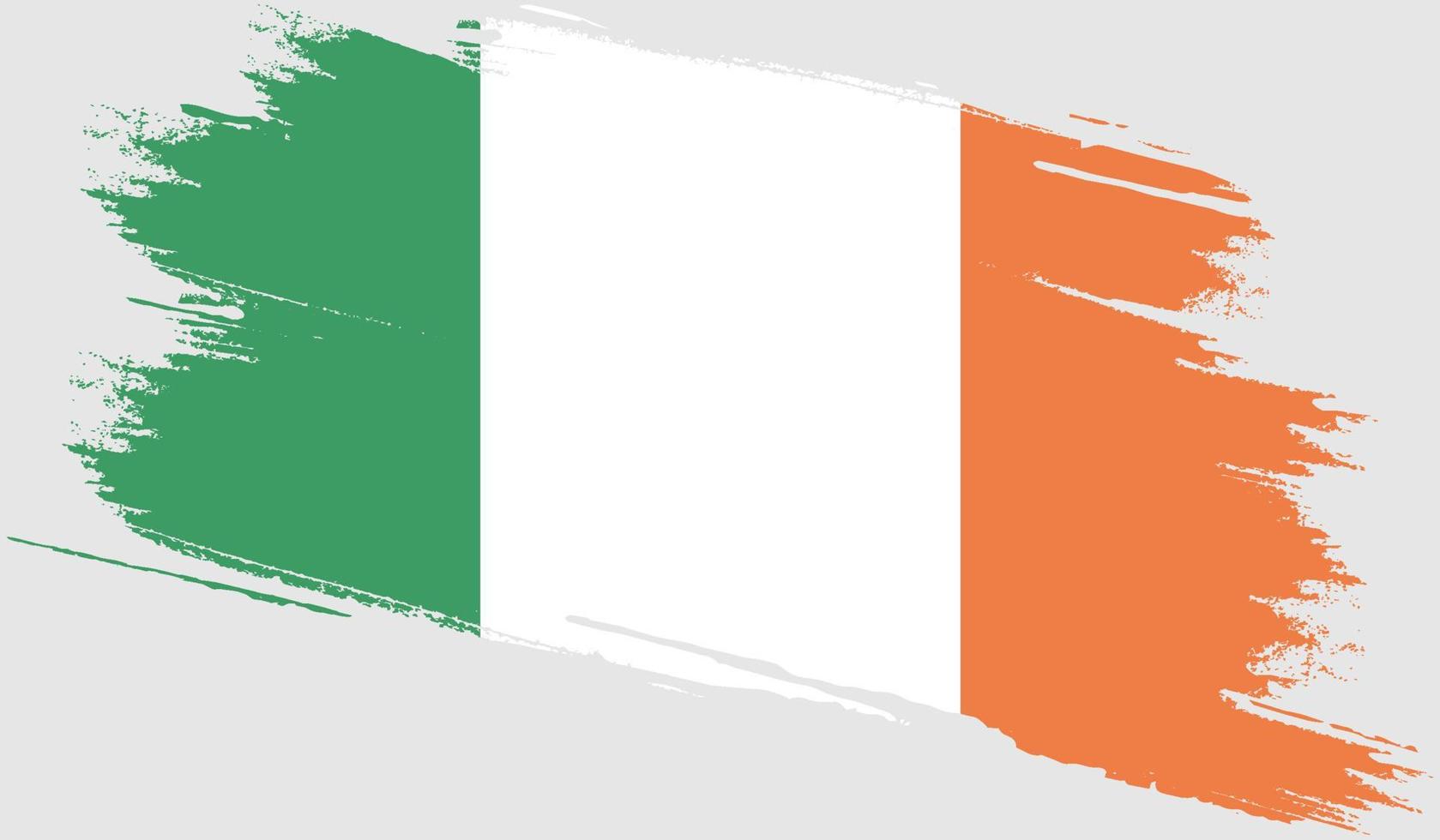 bandeira da irlanda com textura grunge vetor