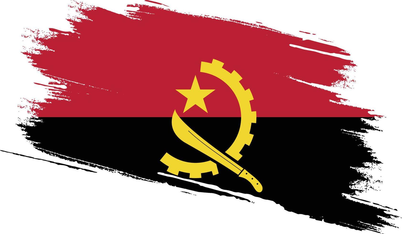 bandeira de angola com textura grunge vetor