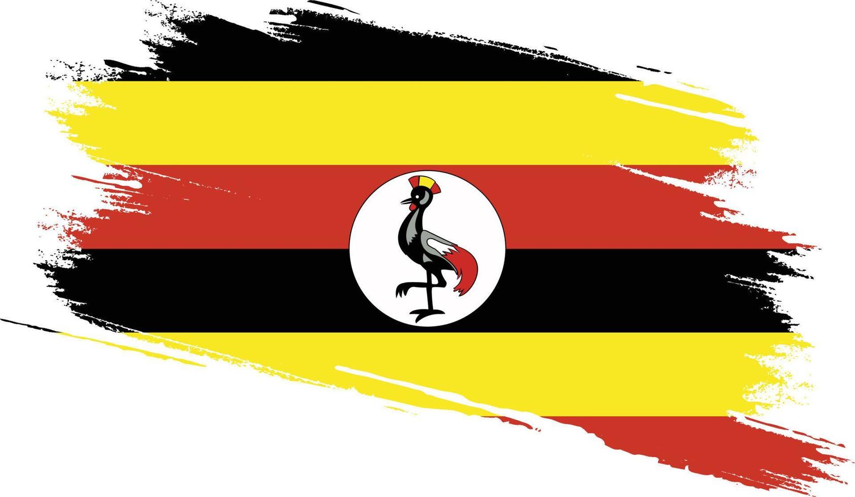 bandeira de uganda com textura grunge vetor