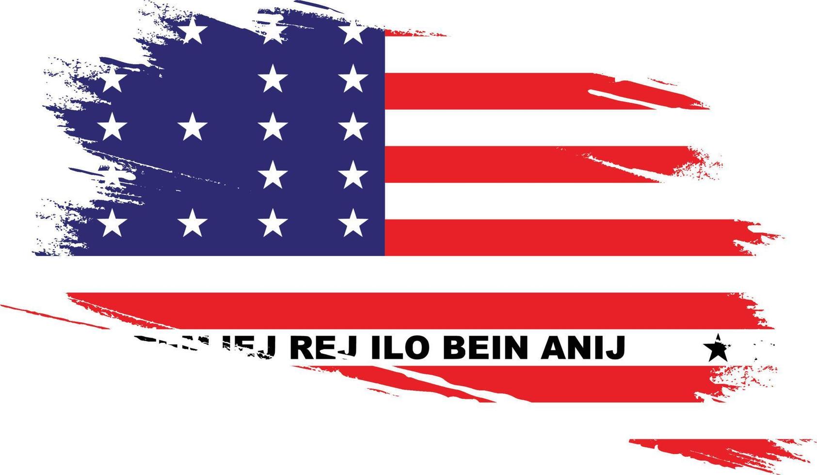 bandeira do atol de biquíni com textura grunge vetor