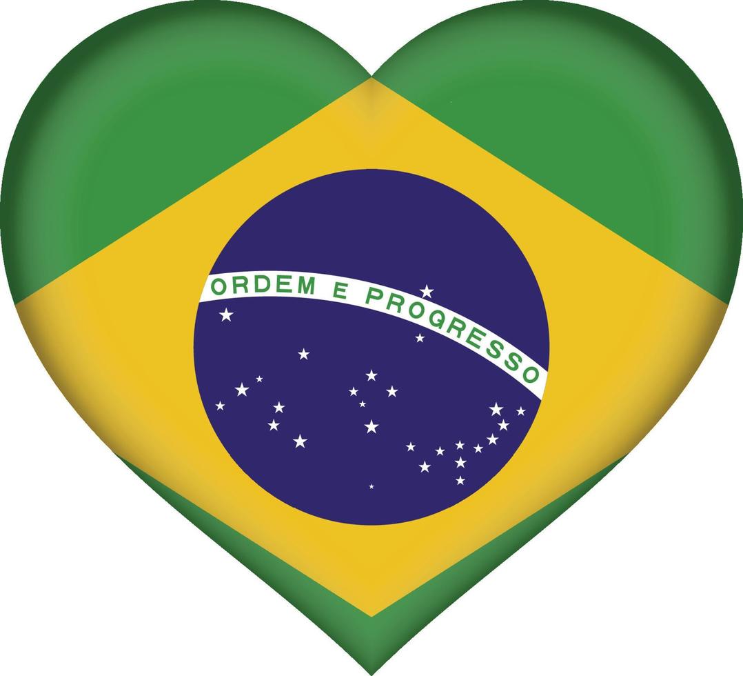 coração bandeira do brasil vetor