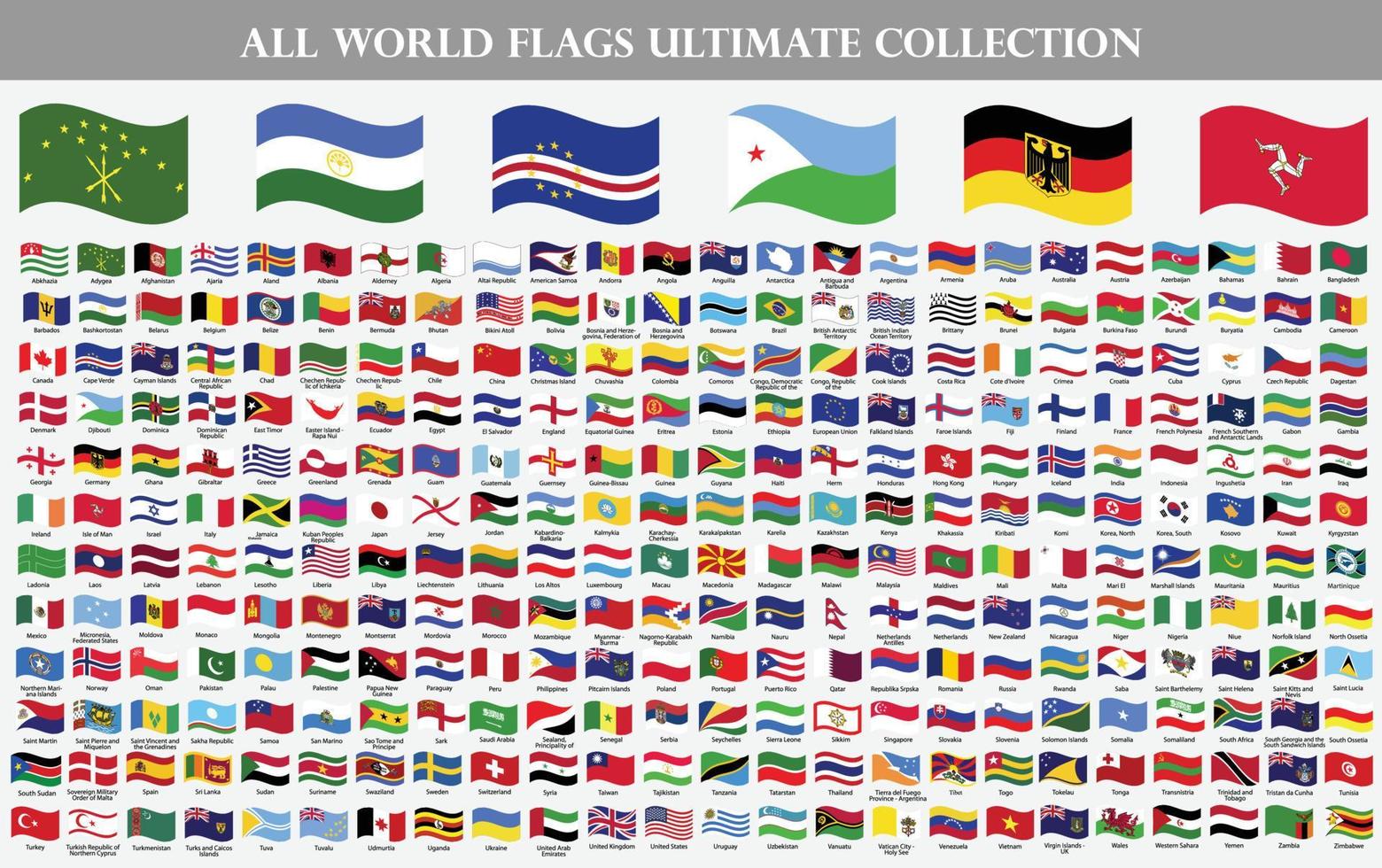 todas as bandeiras nacionais acenam do mundo vetor