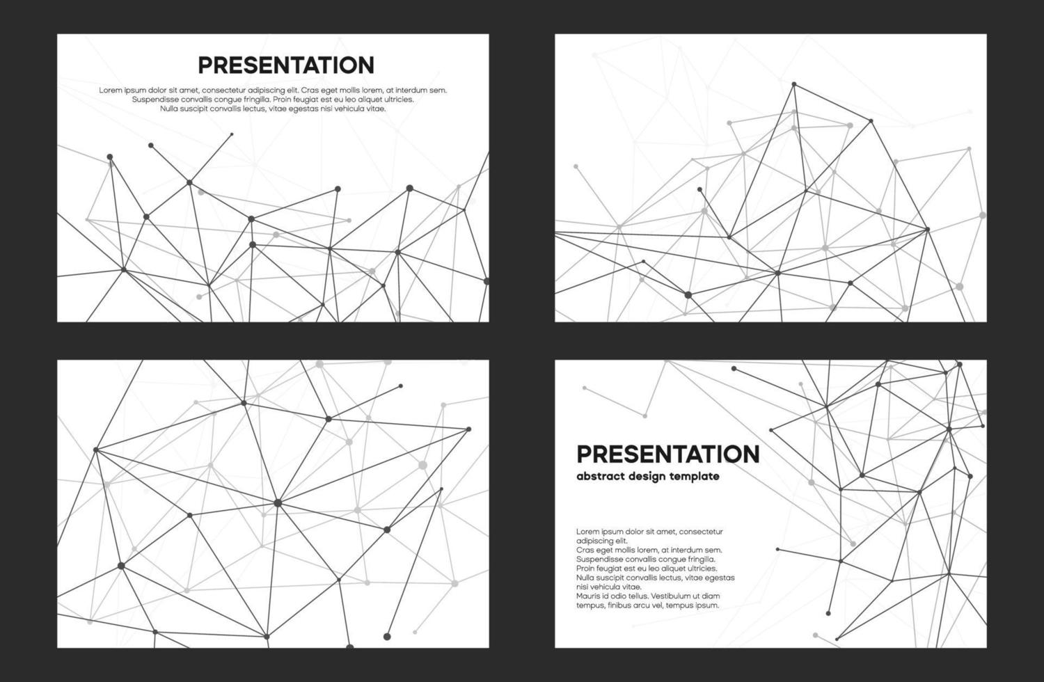 fundo branco com design de plexo para apresentação. tampa de slide de tecnologia para análise de rede vetor